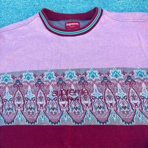 Supreme Crewneck Long Sleeve Sweatshirt Size Medium Aztec